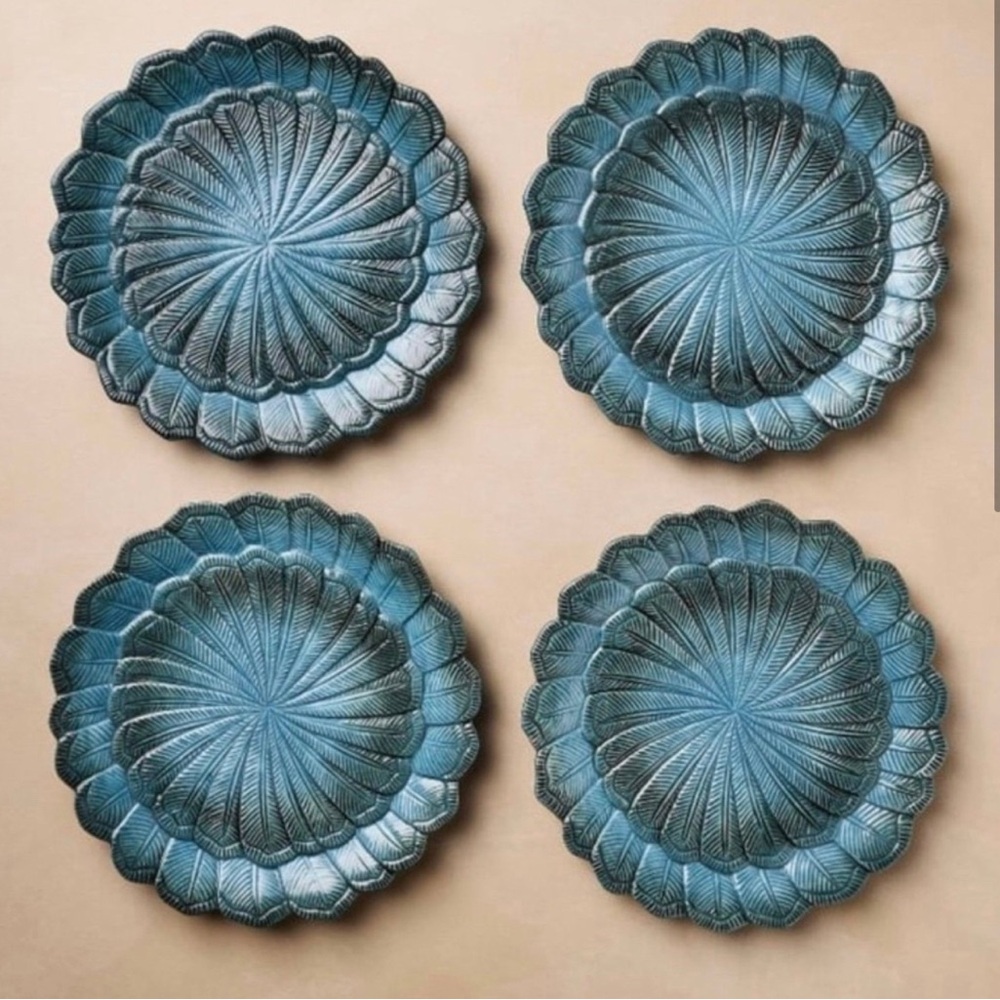 John Derian for Target 4 piece 9” Stoneware Feather Salad Plates (Set of 4) - Picture 4 of 8